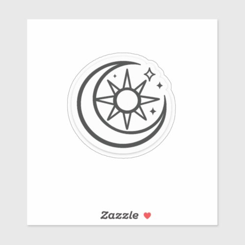Minimalist Celestial Sun Moon Car Decal Sticker