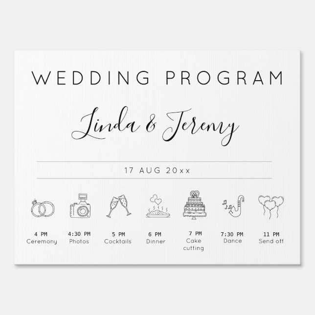 Minimalist Ceremony Program Sign (Front)