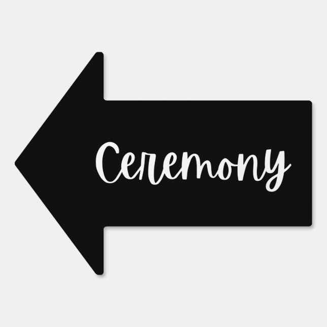 Minimalist Ceremony Wedding arrow Sign (Front)