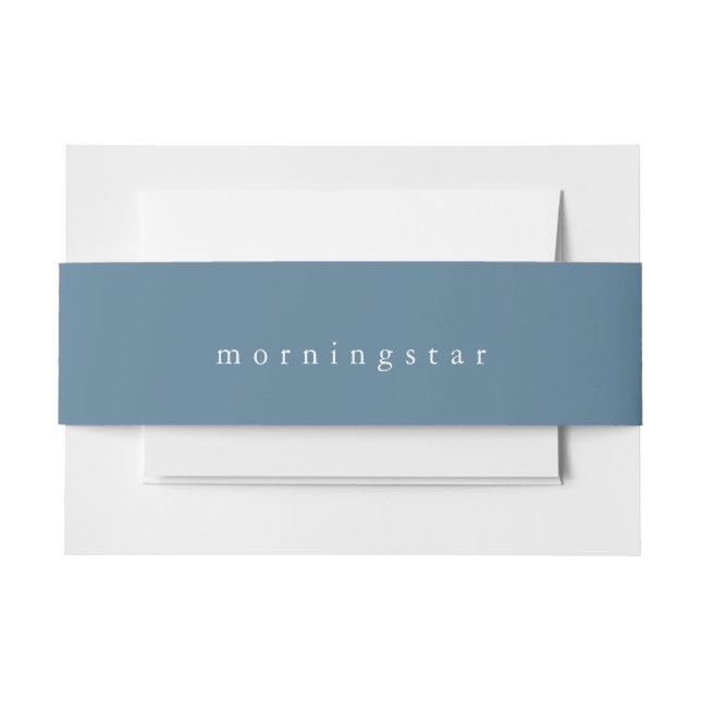 Minimalist Cerulean Blue Invitation Belly Band (Front Example)