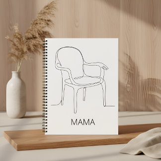 Minimalist Chair of Support Line Art for mom Notebook