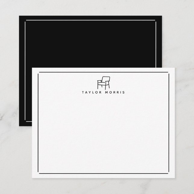 Minimalist Chair Stationery  Note Card (Front/Back)