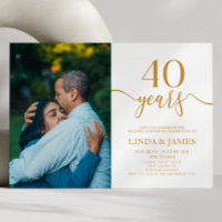 Minimalist Champagne 40th Wedding Anniversary