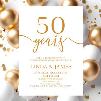 Minimalist Champagne 50th Wedding Anniversary
