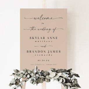 Minimalist Champagne Gold Welcome Wedding Sign