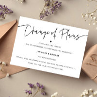 Minimalist Change Of Plans Wedding Update White