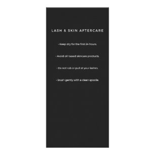 Minimalist Charcoal Esthetician Price List Rack Card