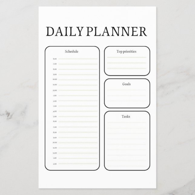 Minimalist Charcoal Grey Daily Learning Planner Flyer (Front)