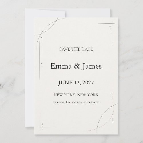 Minimalist Charcoal Line Save the Date Wedding Car