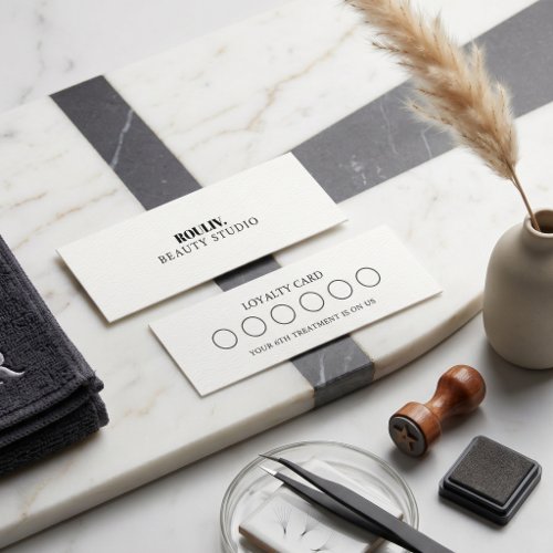 Minimalist Charcoal Linen | Lash Tech & Beauty Loyalty Card
