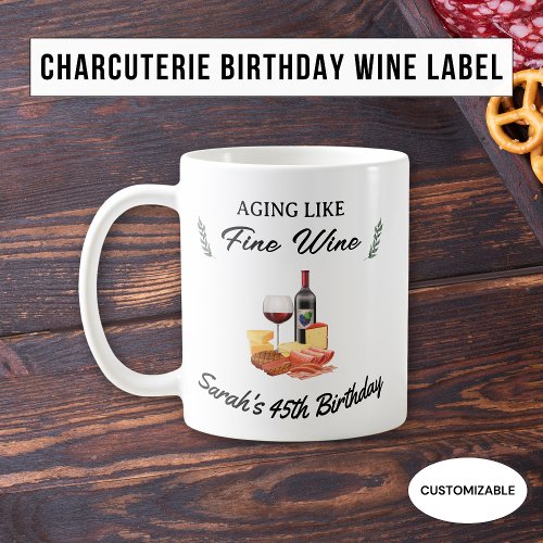 Minimalist Charcuterie  Wine Picnic Birthday Coffee Mug