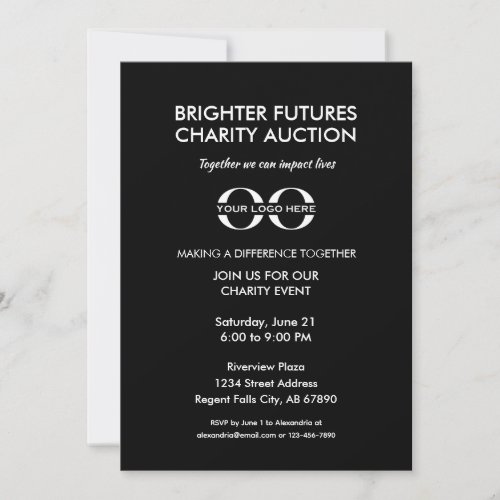Minimalist Charity Event Print and Digital Invitation