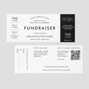 Minimalist Charity Fundraiser Business Logo Raffle Tickets