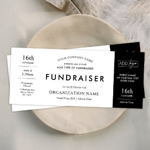 Minimalist Charity Fundraiser Business Logo Raffle Tickets