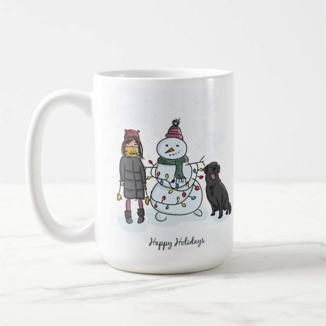 Minimalist Charming White Christmas Cozy Clean Coffee Mug (Left)