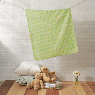  Minimalist Chartreuse Impressionist Floral  Baby Blanket