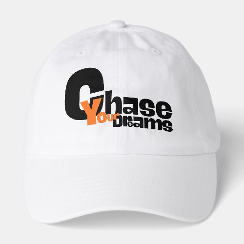 Minimalist Chase Your Dreams Typography Motivation Hat