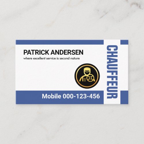 Minimalist Chauffeur Blue Stripes Driver Business Card