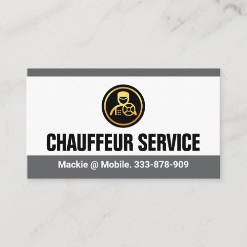 Minimalist Chauffeur Grey Layers Business Card