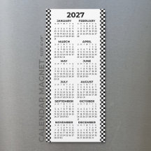 Minimalist Checkered 2027 Magnetic Calendar