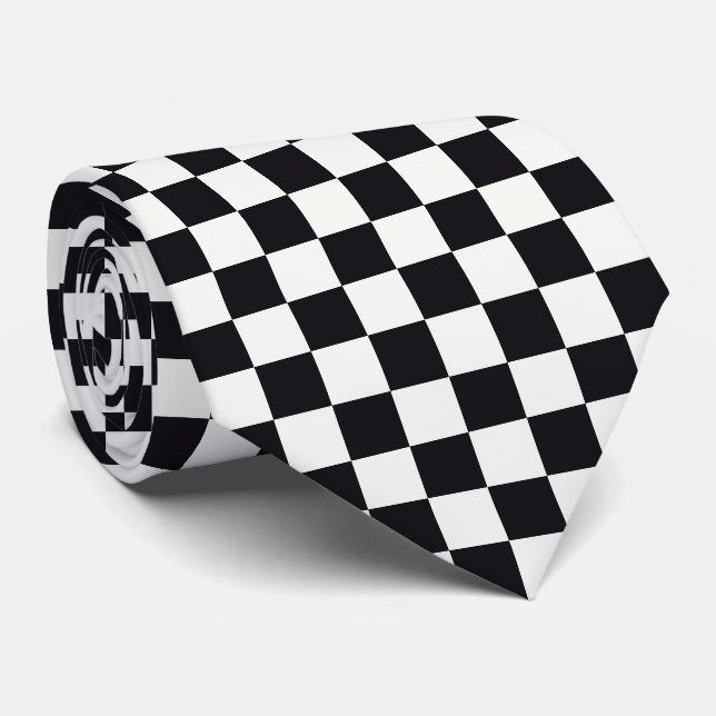 Minimalist Checkered Neck Tie (Rolled)