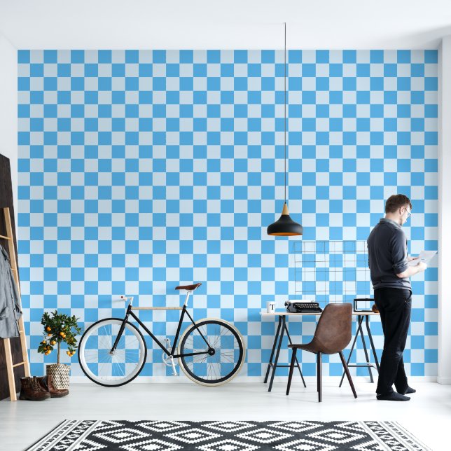 Minimalist Checkered Pattern Wallpaper (Living Room)