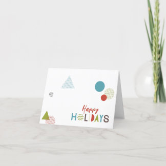 MInimalist Cheerful Colorful Geometric Happy Holiday Card