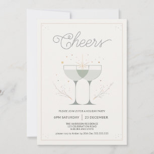 Minimalist Cheers Christmas Party Invitation
