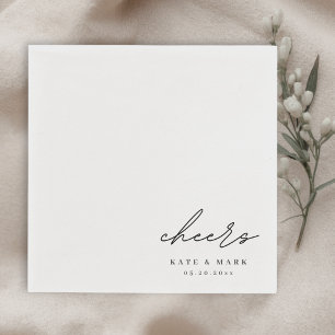 Minimalist Cheers Personalized Wedding Napkins