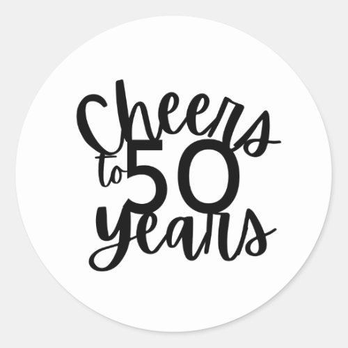 Minimalist Cheers to 50 Years Sticker