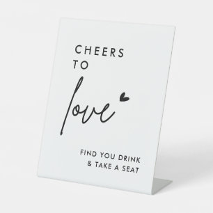 Minimalist Cheers To Love Drink Sign