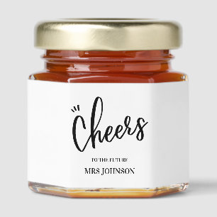 Minimalist Cheers to the Future MRS Bridal Shower Honey Jar Favors