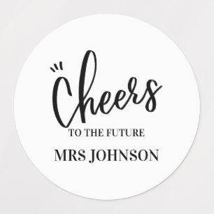 Minimalist Cheers to the Future MRS Bridal Shower Labels