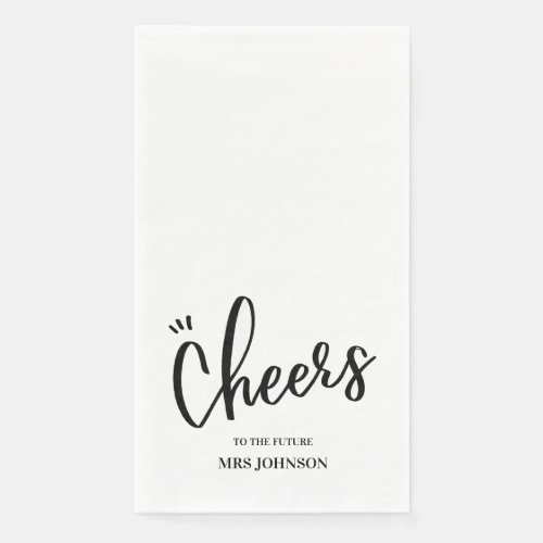 Minimalist Cheers to the Future MRS Bridal Shower  Paper Guest Towels