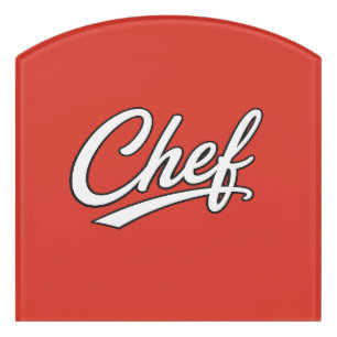 Minimalist Chef Script Typography Design Door Sign