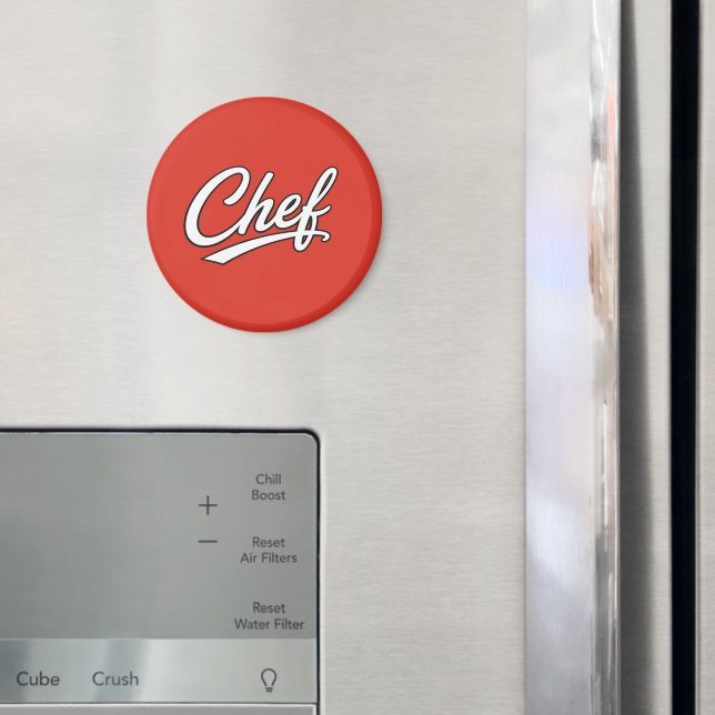 Minimalist Chef Script Typography Design Magnet (In Situ (Fridge))