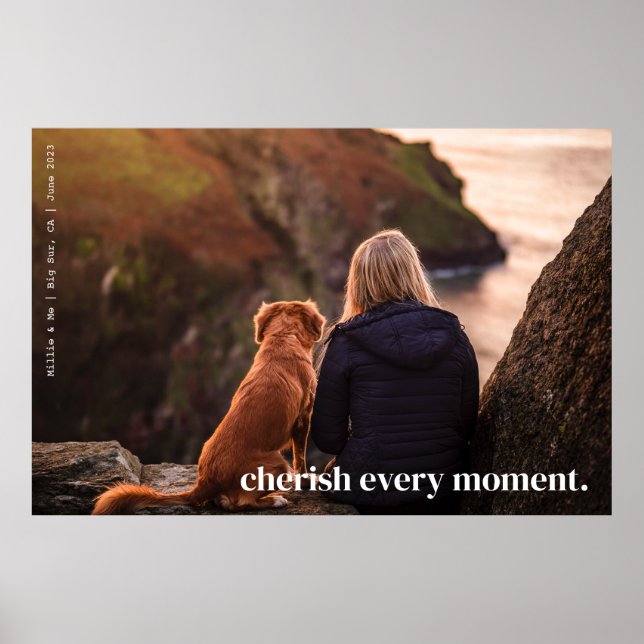 Minimalist Cherish Memory Custom One Photo Poster (Front)