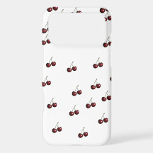 Minimalist Cherry Pattern White Phone Case