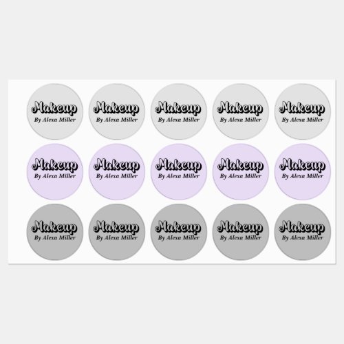 Minimalist chic black and gray makeup QR code  Labels