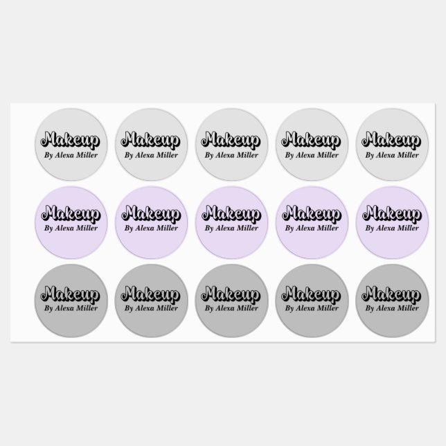 Minimalist chic black and gray makeup QR code  Labels (Sheet)
