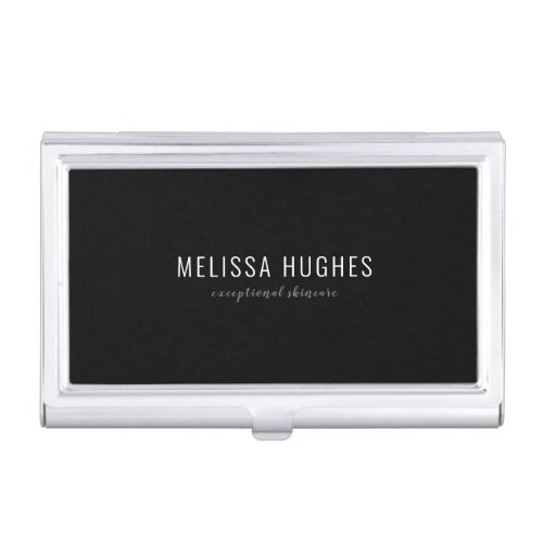 Minimalist Chic Black and White Business Card Case