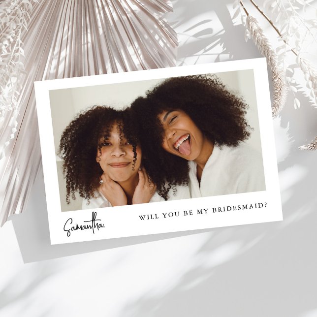 Minimalist Chic Black Photo Bridesmaid Proposal (Creator Uploaded)