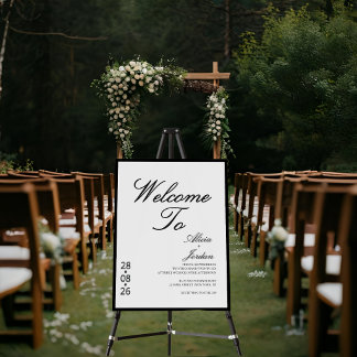 Minimalist Chic Calligraphy Wedding Foam Board