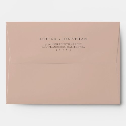 Minimalist Chic Classic Dusty Rose Return Address Envelope