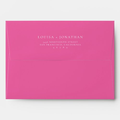 Minimalist Chic Classic Hot Pink Return Address Envelope