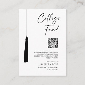 Minimalist Chic College University Graduation Fund Enclosure Card