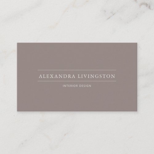 Minimalist Chic Creative Art Deco Taupe Brown Business Card