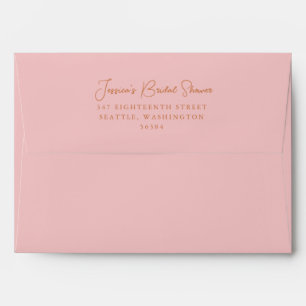 Minimalist Chic Cute Pink Shower Return Address Envelope