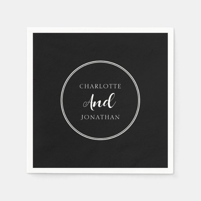 Minimalist Chic Elegant Calligraphy Script Wedding Napkins (Front)