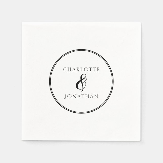 Minimalist Chic Elegant Calligraphy Script Wedding Napkins (Front)